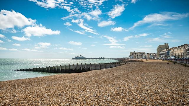 beach, sea, eastbourne, pier